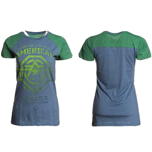 AMERICAN FIGHTER Women's T-Shirt NEW MEXICO Tee Biker blue green NWT RETAILS 35.